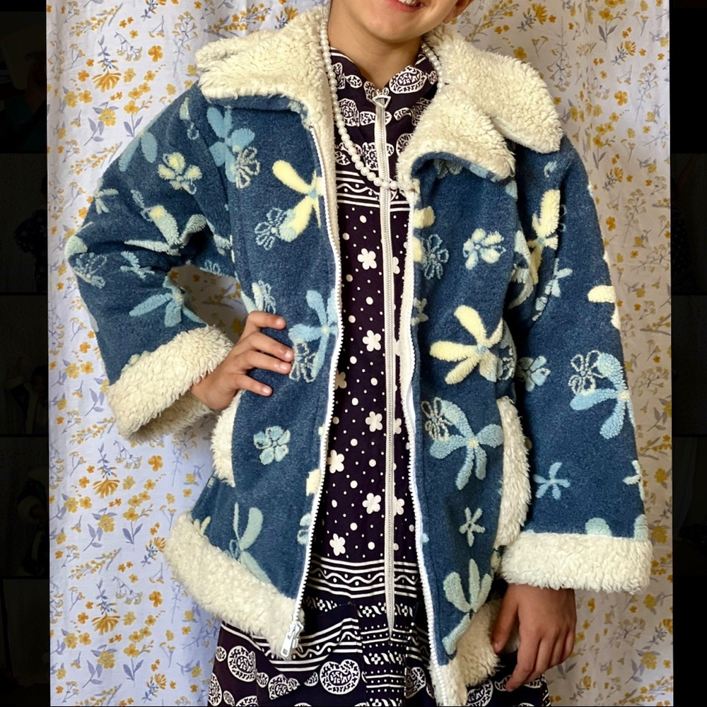 kid’s floral fleece coat